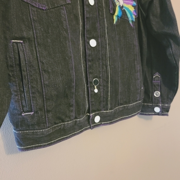 Coogi Australia | Youth Size Black Graphic Denim Jacket (Size 14/16) - Picture 9 of 15